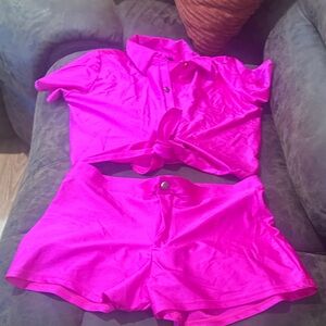 Bright Pink Women's Pajama Set